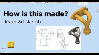 Y pipe bend I Inventor 2027 I Lesson 18 I Easy 3D Cad tutorial