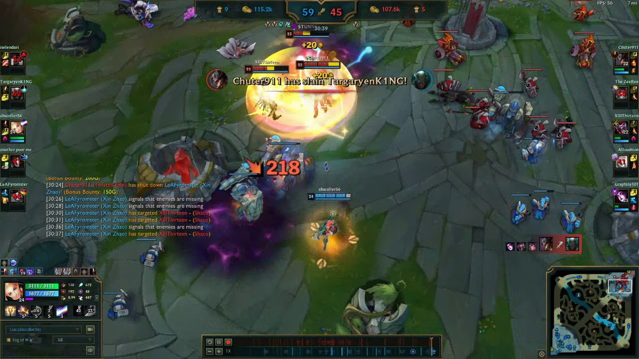 Lux urf Quadra Kill YouTube