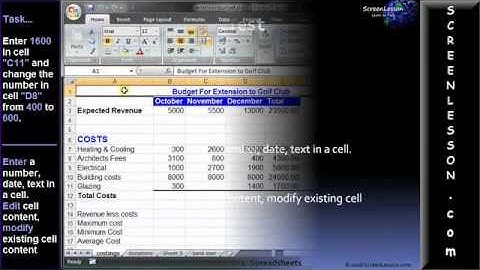 Beginners Guide to Excel Spreadsheets: Sample Test Q. Solution