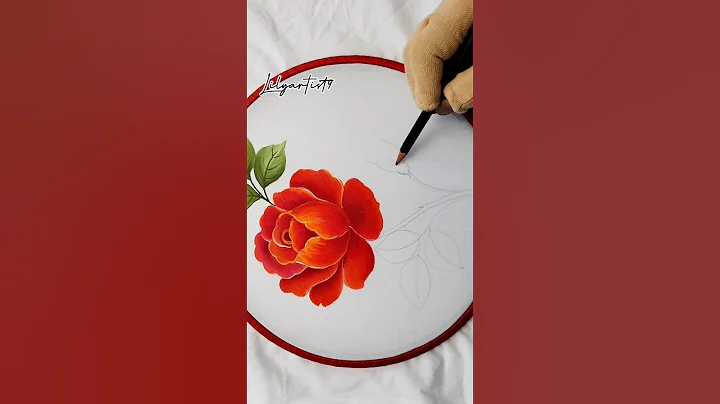 Orange and Red Rose painting on cloth #shorts #painting #art #fabricpainting