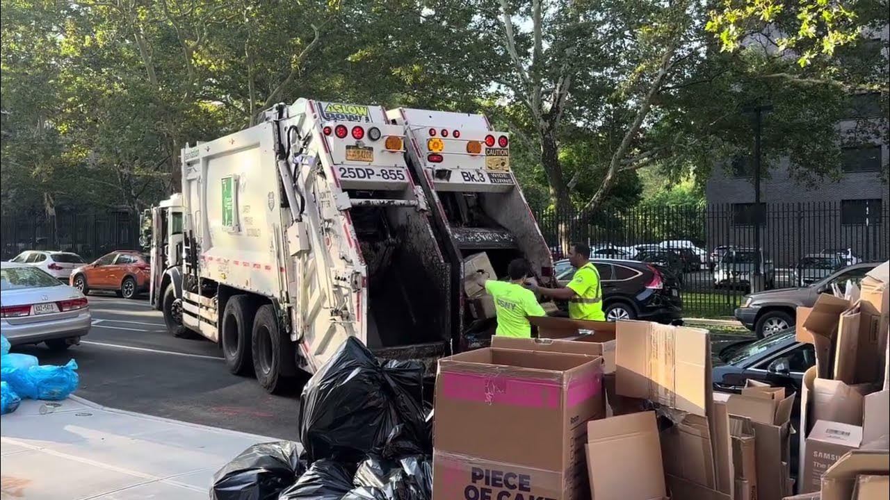 DSNY Garbage Truck Vs a Big Pile of Recycling YouTube