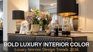 Bold Luxury Interior Color Trends 2026 | Deep Emerald, Burgundy & Gold for Dramatic Modern Homes
