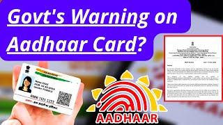 Govt&#39;s Warning on Aadhaar Card | Aadhaar card Misuse | Aadhaar card Security | #aadhaar_card #uidai