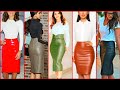 Attractive & Fabulous Office Wear High Waisted Leather  Pencil Skirt Outfits Ideas  Business Women