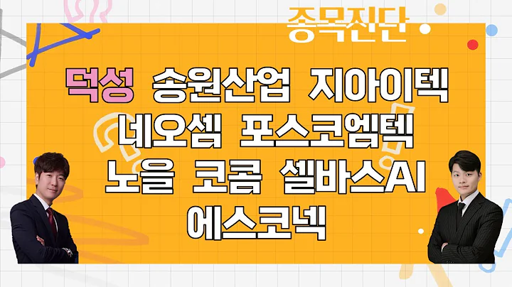 덕성/송원산업/지아이텍/네오셈/포스코엠텍/노을/코콤/셀바스AI/에스코넥_종목진단[나만 믿고 따라와 1부]