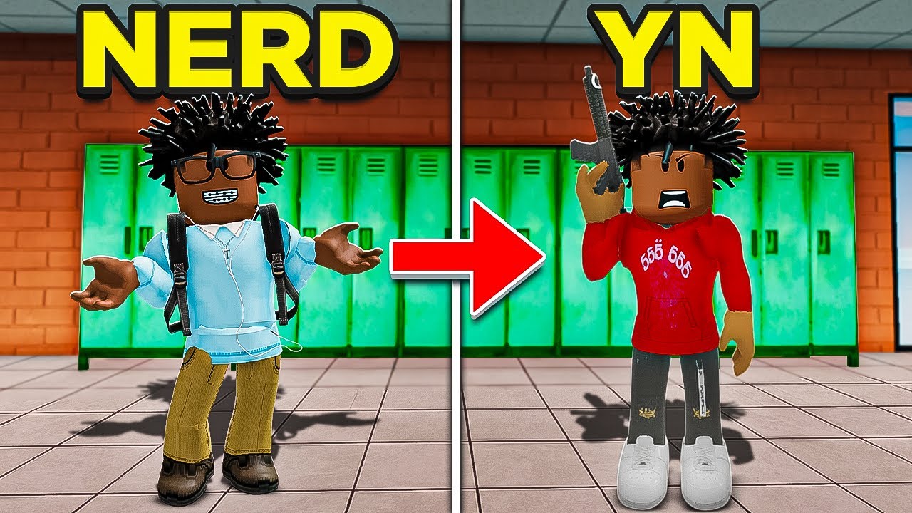 When a NERD Becomes a YN In Roblox Fight in a School 🥷🏾