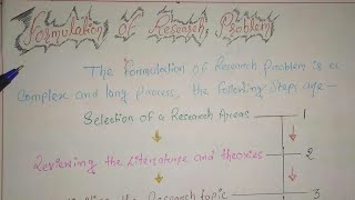 Formulation Of Research Problem . Research and Statistics