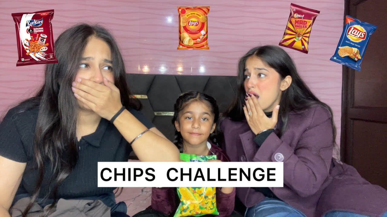 Guess the chips challenge with sisters 😱|weirdtwins| Twin sisters 