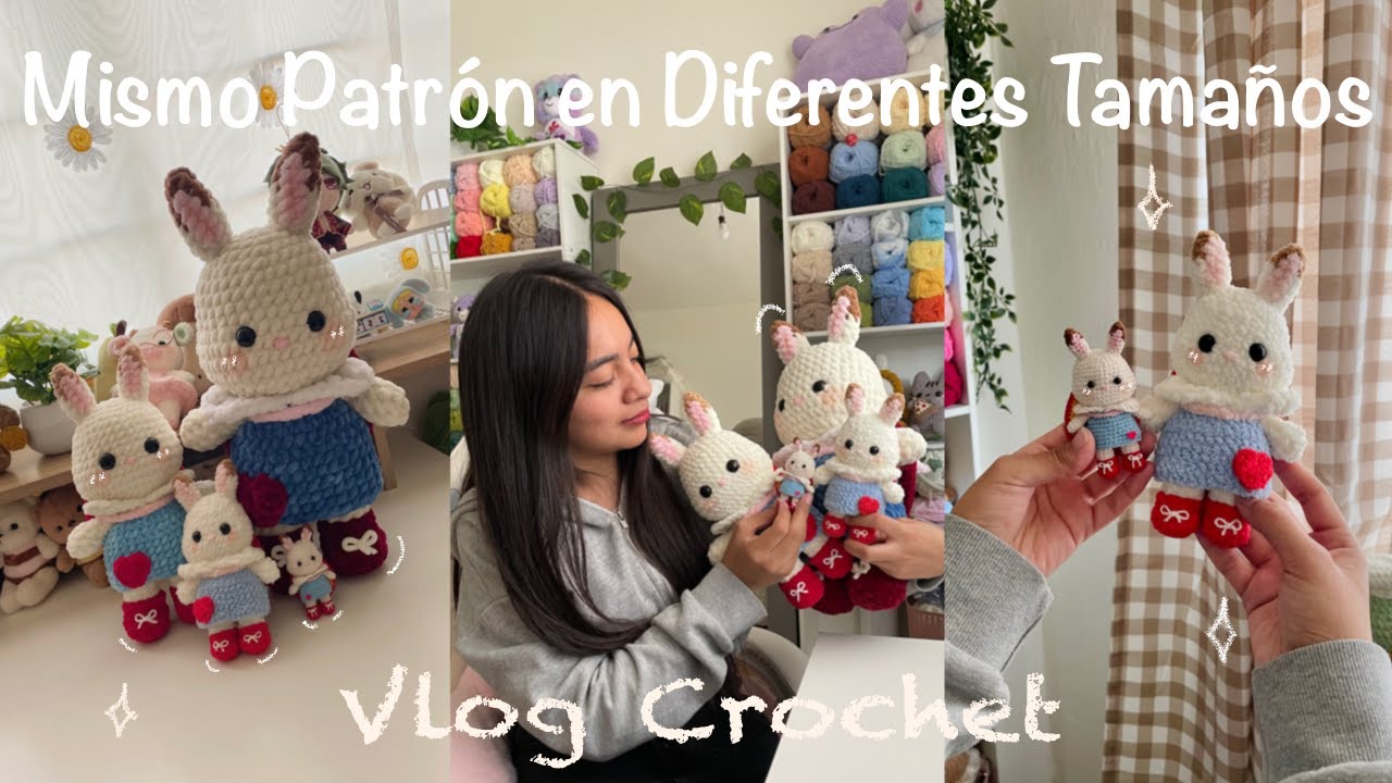 Haciendo el Mismo Patrón de Crochet en 4 Tamaños | Crochet Minuatura | Vlog de Crochet Toeygurumi