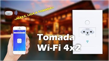 Tomada Inteligente Wi-Fi 4x2 TUYA (embutir) Alexa e Google