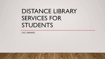 Distance Library Services for Students