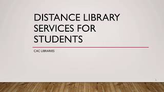 Distance Library Services for Students