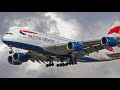 123 planes in 1 hour ! Rush Hour London Heathrow LHR 🇬🇧 close up rainy Plane spotting Big planes