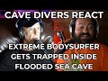 EXTREME BODYSURFER GETS TRAPPED INSIDE FLOODED SEA CAVE