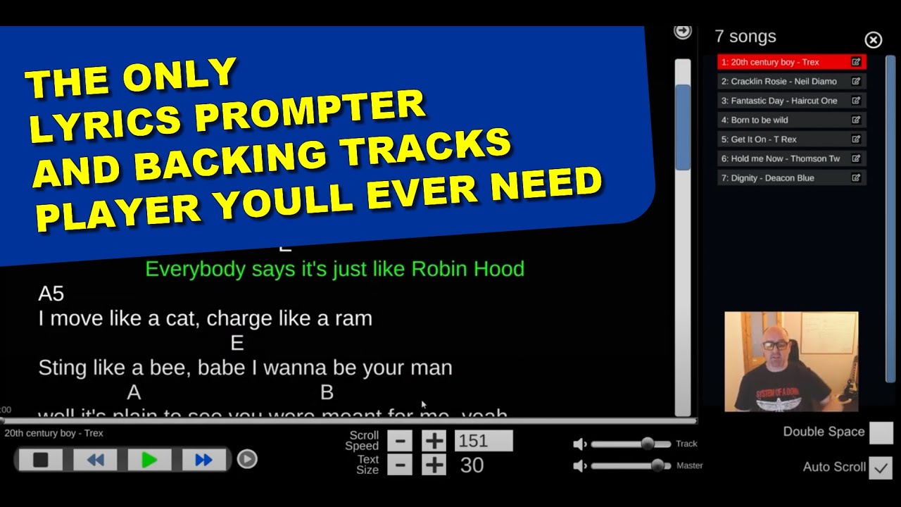 Lyrics Prompter with Backing Tracks Player Baraoke YouTube