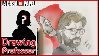 How to Draw Dali mask La Casa de Papel the professor Character | رسم البروفيسور لا كاسا دي بابل