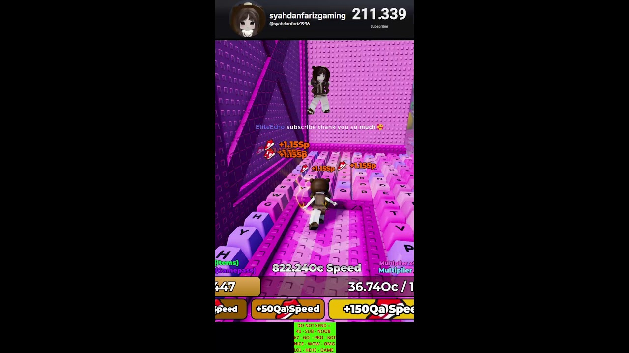 🔴Playing Roblox +1 Speed Keyboard Escape!🎮 Syahdan Fariz Gaming🙌