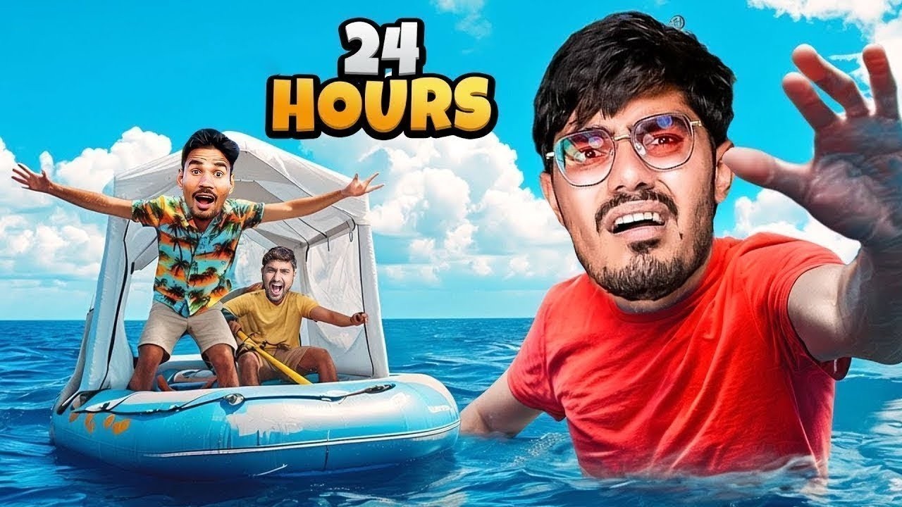 24 Hours Camping in Water Challenge   रात को सांप ने हालत ख़राब कर दी🐍😱   Will We Survive