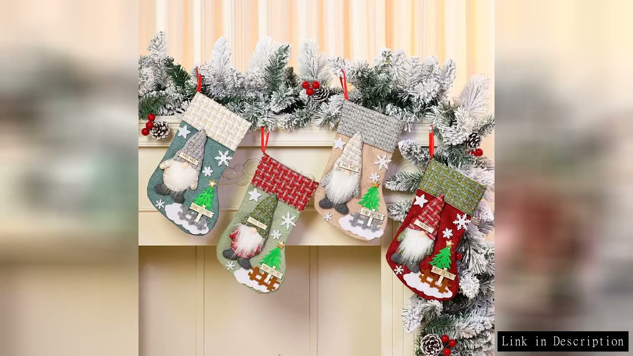 Christmas Stockings Large Capacity Christmas Ornament Sock Faceless Old Man Doll Three-dimensional C