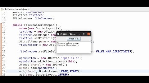 JFileChooser example in Java GUI Swing