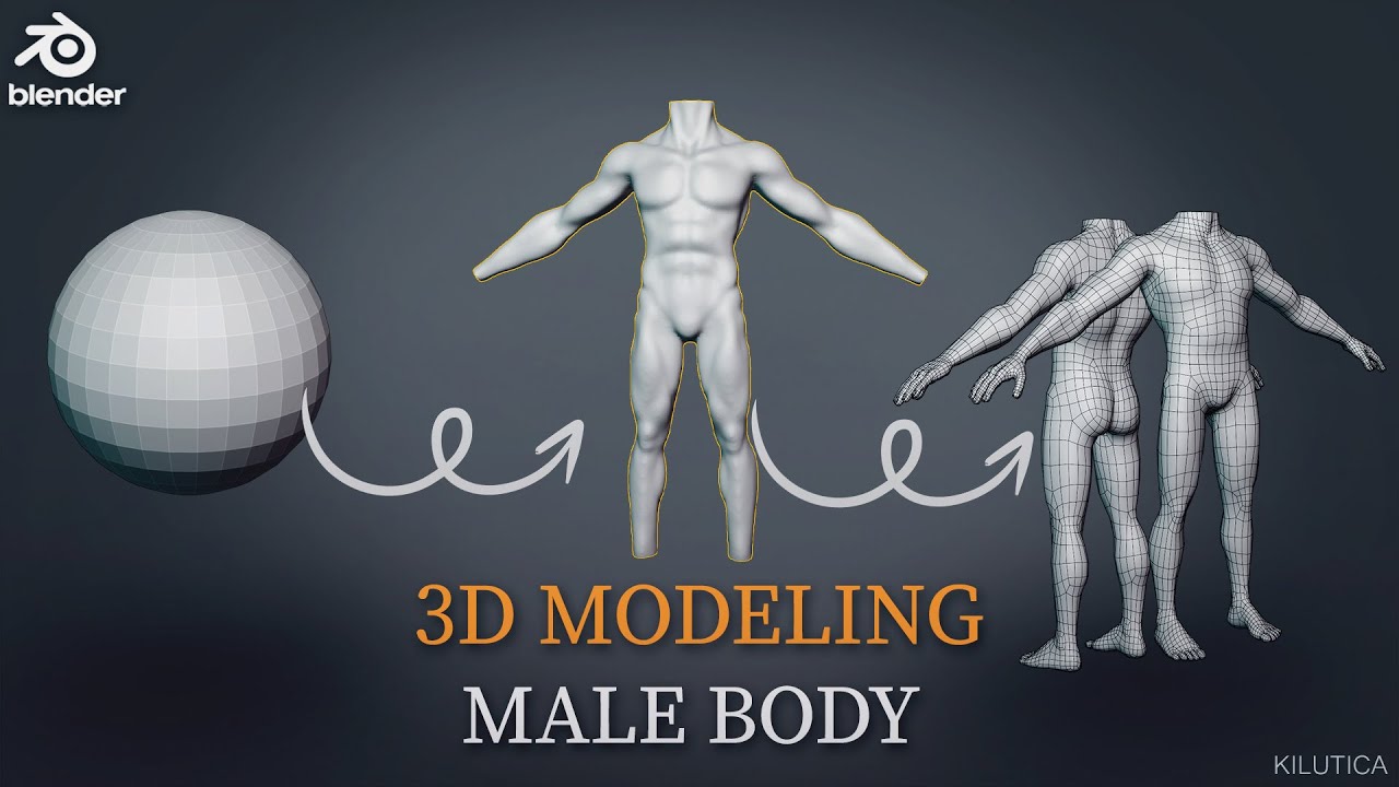 [Blender 4] Male Body base Tutorial | Sculpting Retopology Box Modeling ...