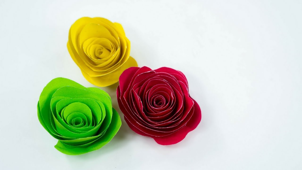 Realistic Paper Rose - How To Make Realistic Paper Rose - DIY - YouTube