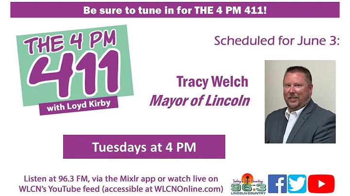 6/3/2025 - The 4 PM 411 w/Loyd Kirby ~ Guest: Tracy Welch, mayor of Lincoln