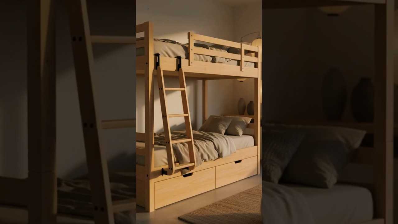 This Wooden Bunk Bed Is A Storage Powerhouse! 🪜