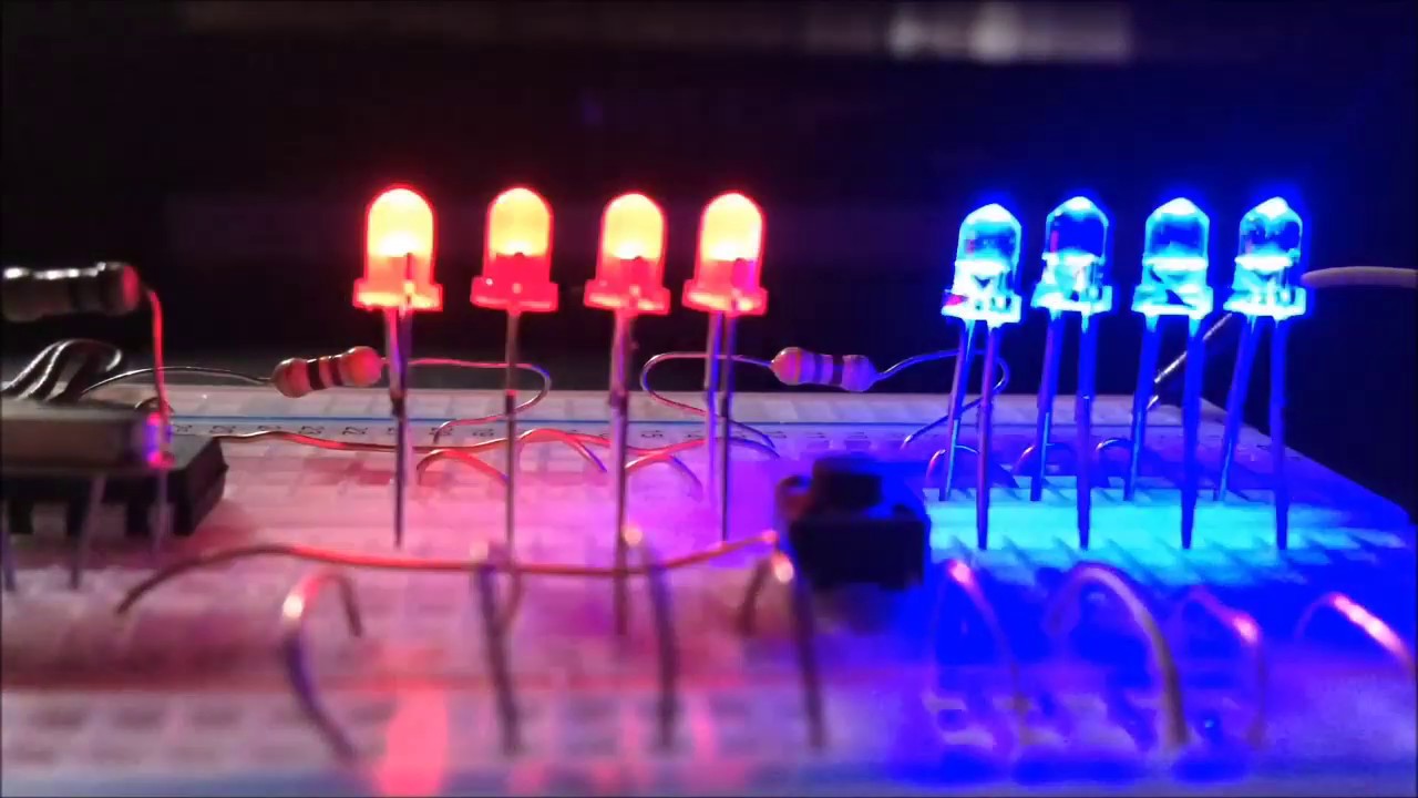 Police led light strobe Project pic12f629 bike 9v battery YouTube