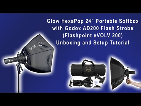 Glow HexaPop 24\' Portable Soft box | Godox AD200  (Flashpoint ) | Unboxing and Setup Tutorial