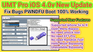 UMT Pro new update 2024 about Apple Devices iOS 4.0v | PWNDFU Boot working 100% | TECH City