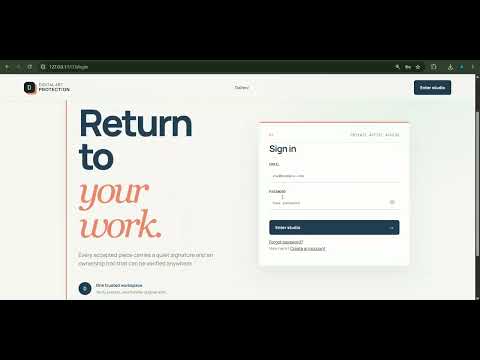 Digital Art Protection Platform | AI Detection, Steganography, IPFS & Blockchain Demo