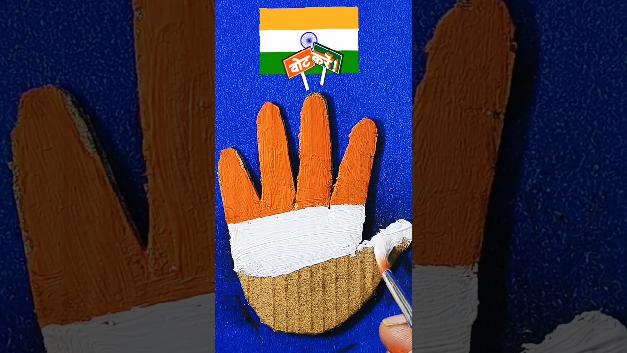 Making Hand ✋ Flag 🇮🇳 Drawing|| 