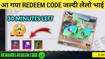 JOIN RAMPAGE PARTY REDEEM CODE | FREE FIRE NEW REDEEM CODE TODAY 24 JUN | LAB GIANT BUNDLE CODE 2021