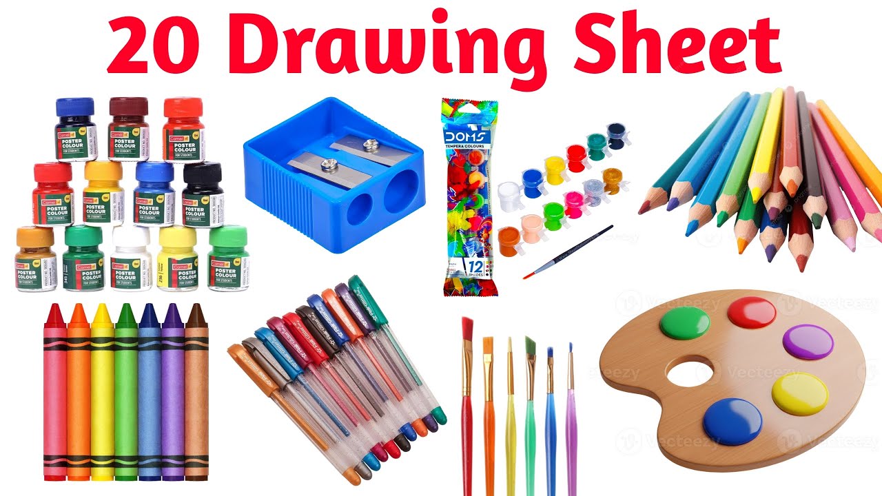 20 Drawing Objects Names | Learn 20 Drawing Objects Name in English | Educational Video