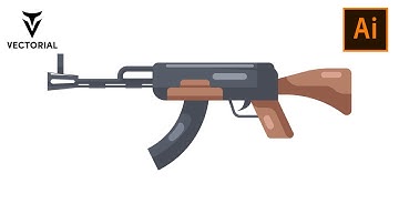 Flat Ak47 tutorial in Adobe Illustrator 2020