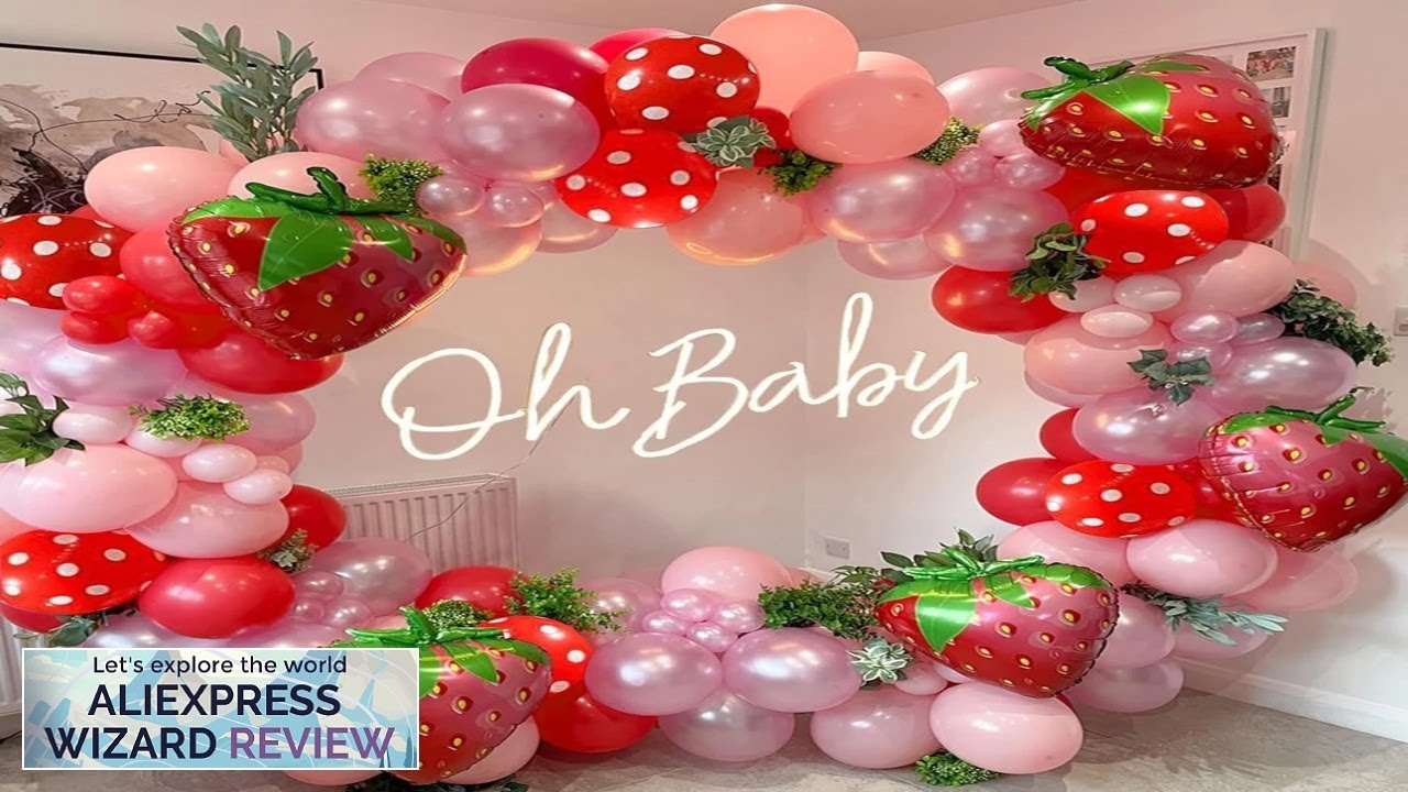 Strawberry Party Decoration Balloon wreath Arch Set Big Strawberry Sweet Girl Berry Review