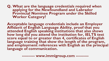 What are the language credentials required for the NLPNP under the Skilled Worker Category?