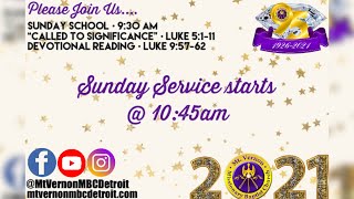 Sunday School - “Called to Significance” - 01/10/2021