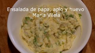 Ensalada de papa, apio y huevo