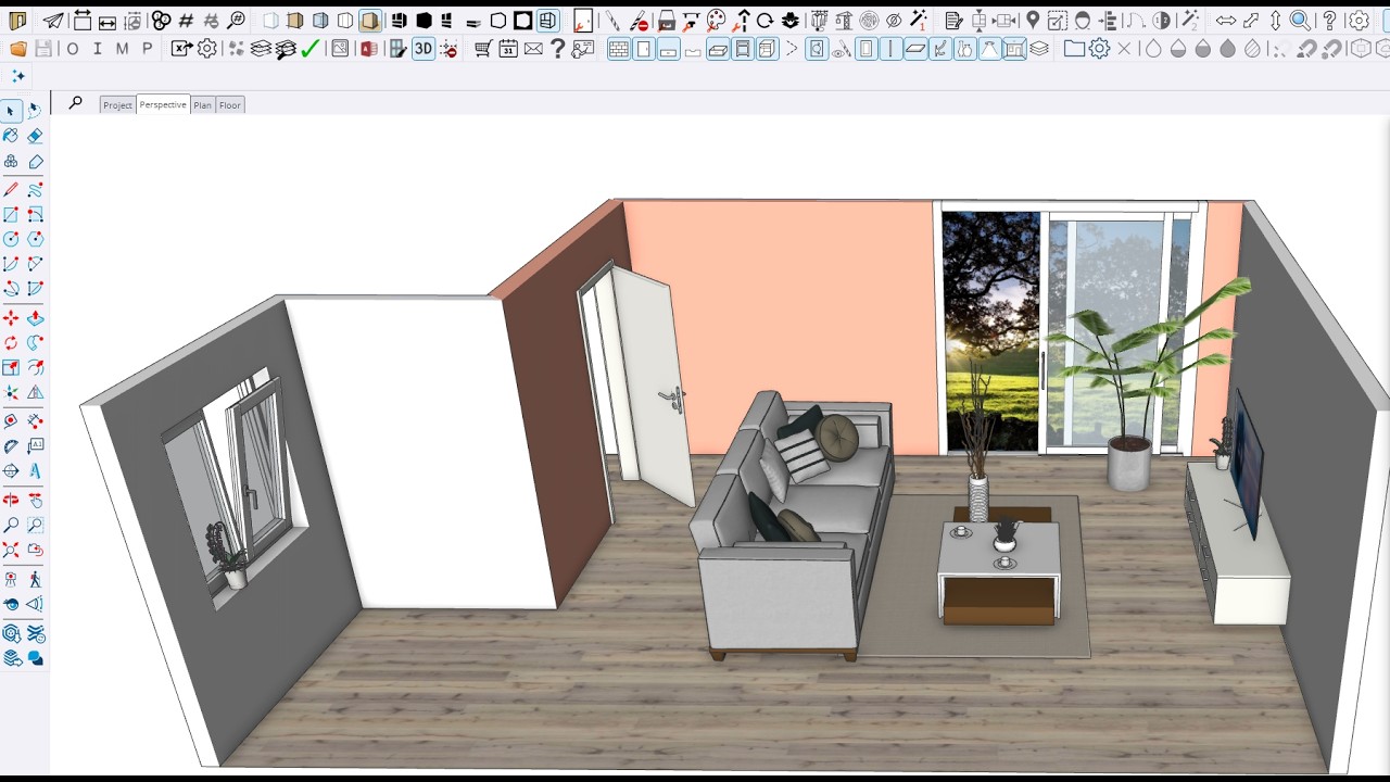 Einfach und schnell einen Raum in Cabinet Sense und Sketsch UP erstellen.
