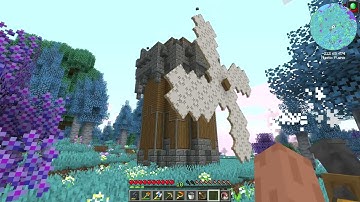 Schematicanon builds windmill in minecraft create mod