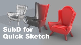 SubD Quick Sketch Models 3D Modeling with Rhino 7 #238