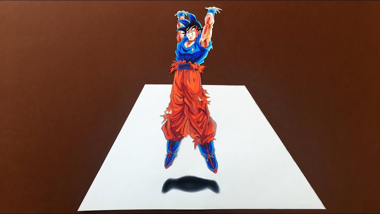 Drawing Goku Spirit Bomb 3D Illusion YouTube