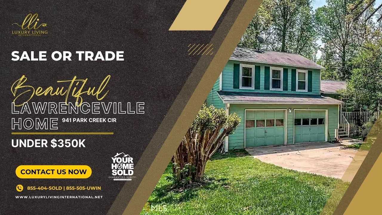BEAUTIFUL LAWRENCEVILLE HOME UNDER 350K for SALE or TRADE YouTube