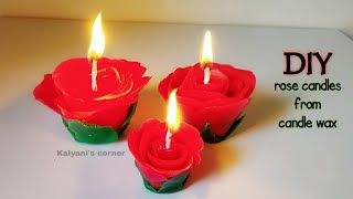 Rose candle | How to make candle flower | Candle flower making | flower making | candle craft ideas