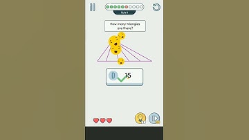 Brain up IQ Pack medium  Quiz 6 How many triangles are there, Solution Walkthrough