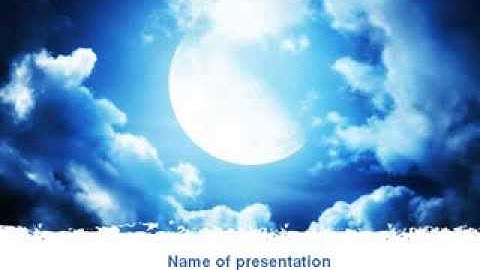 Full Moon In The Clouds PowerPoint Template by PoweredTemplate.com