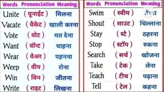 Words Pronunciation Meaning ||