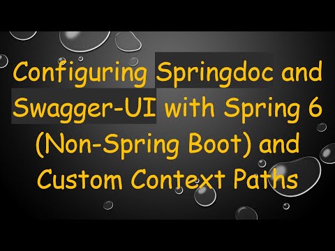 Configuring Springdoc and Swagger-UI with Spring 6 (Non-Spring Boot) and Custom Context Paths
